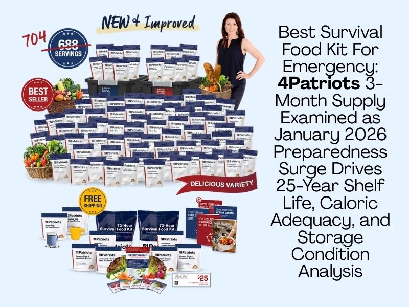 Best Survival Food Kit For Emergency: 4Patriots 3-Month Supply Examined as January 2026 Preparedness Surge Drives 25-Year Shelf Life, Caloric Adequacy, and Storage Condition Analysis