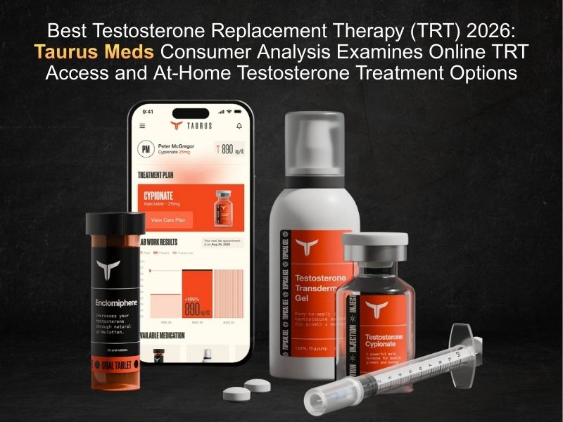 Best Testosterone Replacement Therapy (TRT) 2026 Taurus Meds Consumer Analysis Examines Online TRT Access and At-Home Testosterone Treatment Options