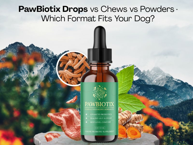Which Dog Probiotic Format Is Most Effective? Drops vs Chews vs Powders — 2026 PawBiotix Consumer Analysis