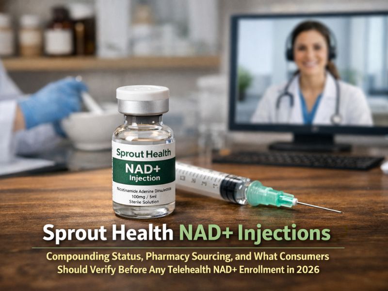 Sprout Health NAD+ Injections — Compounding Status, Pharmacy Sourcing, and What Consumers Should Verify Before Any Telehealth NAD+ Enrollment in 2026