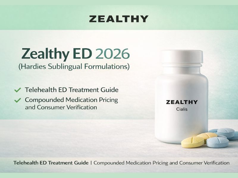 Zealthy ED Platform in 2026 (Including Hardies Sublingual Formulations) Telehealth ED Treatment Options, Compounded Medication Pricing, and What Consumers Should Verify Before Starting