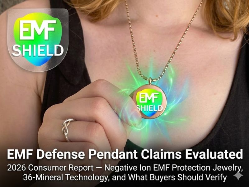 EMF Defense Pendant Claims Evaluated 2026 Consumer Report Examines Negative Ion EMF Protection Jewelry, 36-Mineral Technology, and What Buyers Should Verify