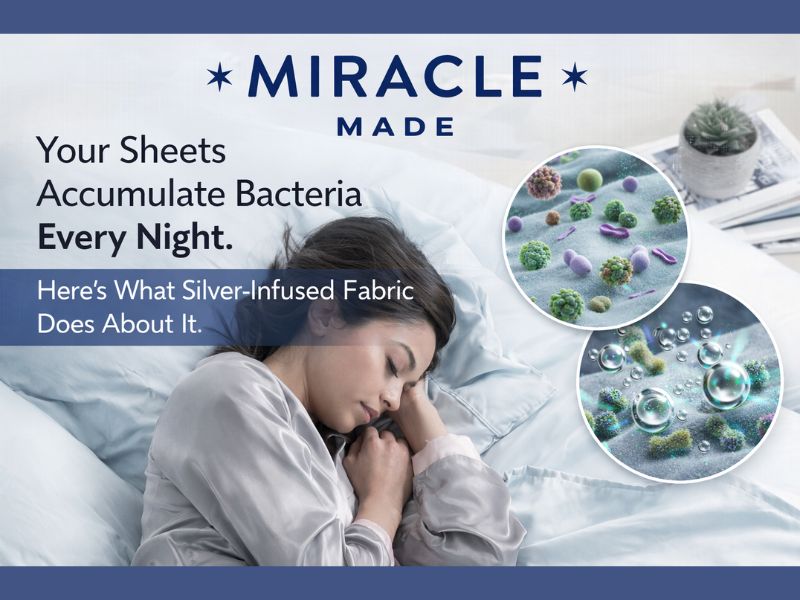 Miracle Sheets Meet the Healthiest Luxury Silver-Infused Cotton Bed Sheets Set with Clean & Cool Fabrics